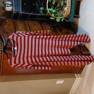 💚Canari Women's Large blush and burgundy Shark bite Tunic